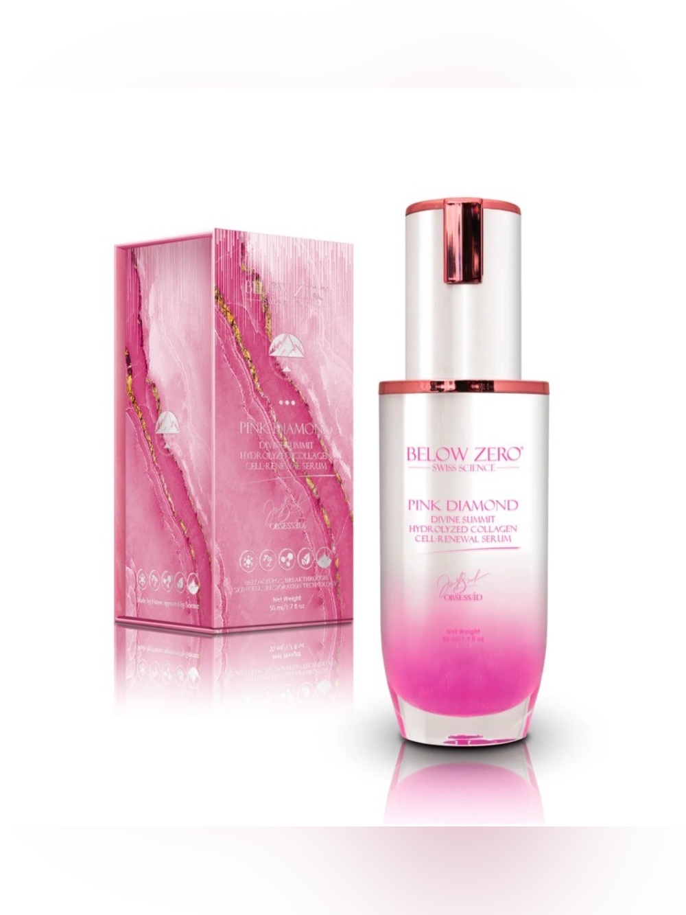 BELOW ZERO PINK DIAMOND DIVINE
SUMMIT HYDROLYZED
COLLAGEN CELL-RENEWAL SERUM
